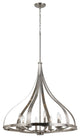 60W Meridian Chandelier, Brushed Steel Finish, Steel Shade