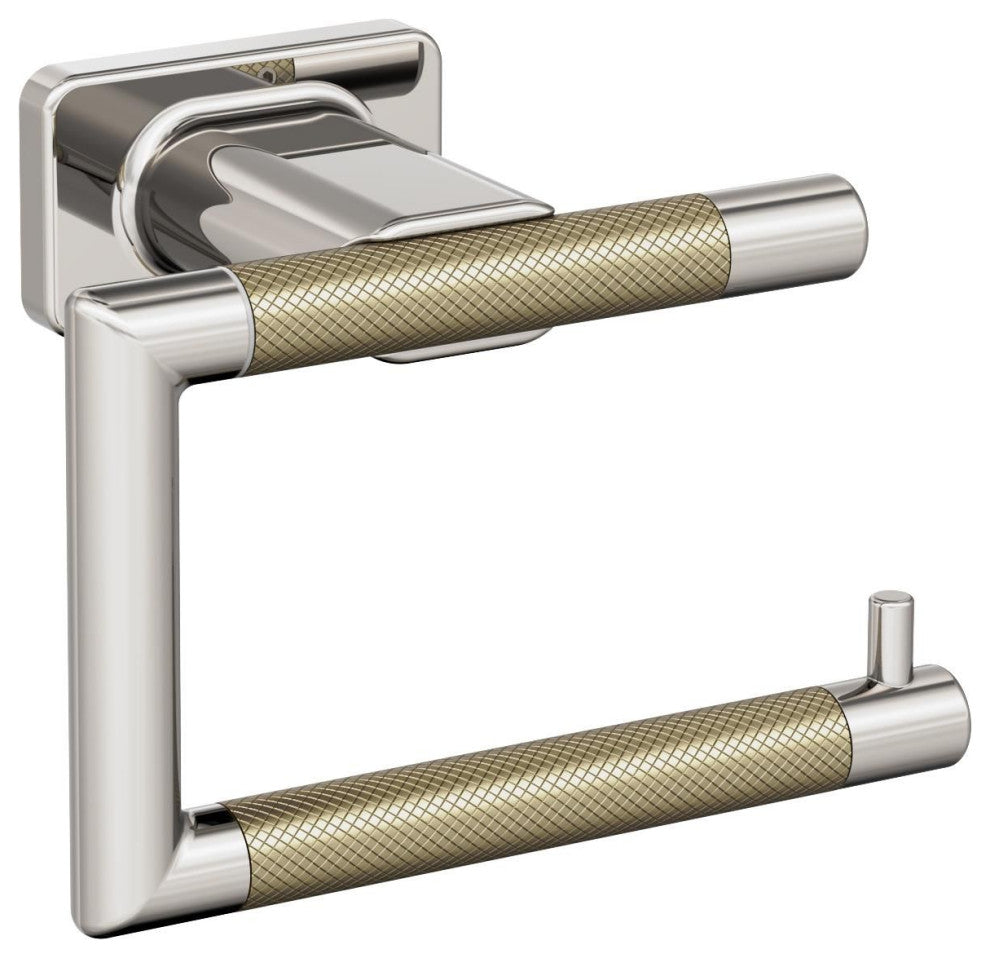 Amerock Esquire Contemporary Single Post Toilet Paper Holder, Polished Nickel/Go