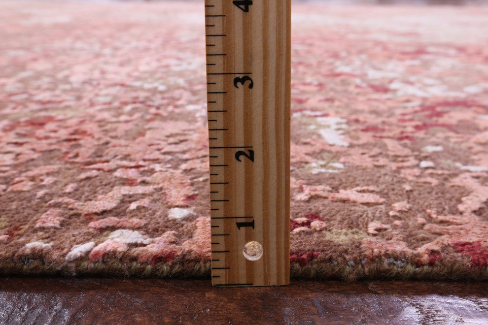 8' 9" X 11' 9" Wool & Silk Abstract Handmade Rug - Q13072