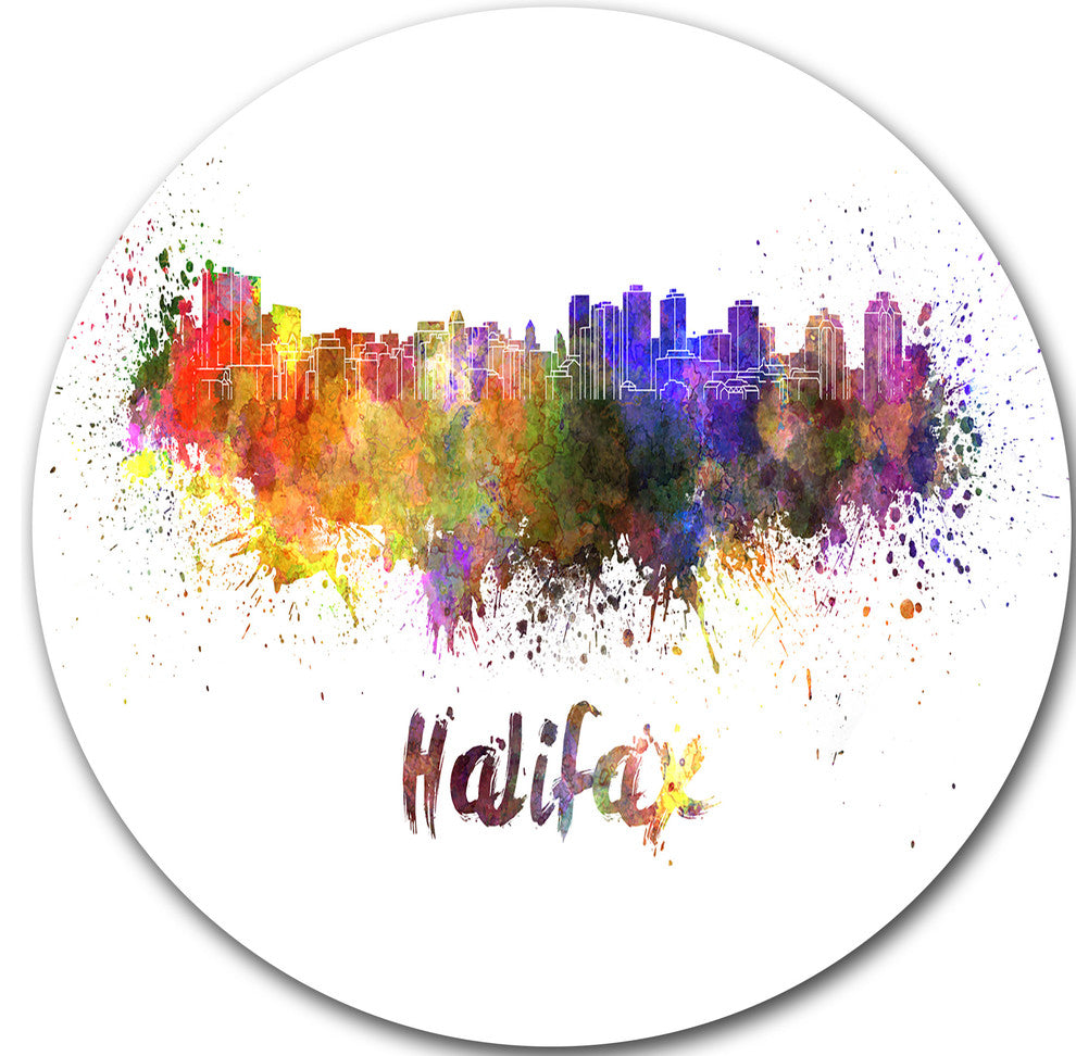 Halifax Skyline, Cityscape Round Wall Art, 11"