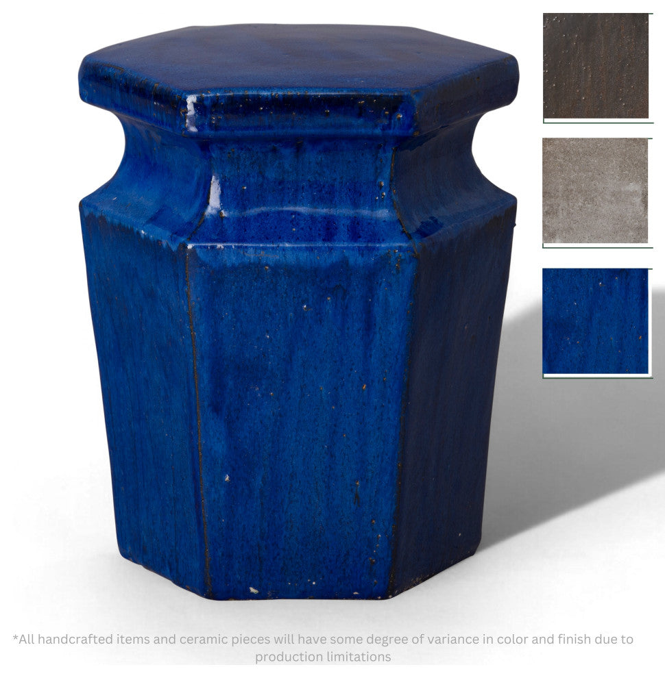 Hex Stool Blue 15x18