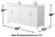 Elan 66" Double Vanity, White, Giotto Quartz Top, 1-Hole, Nickel Trim