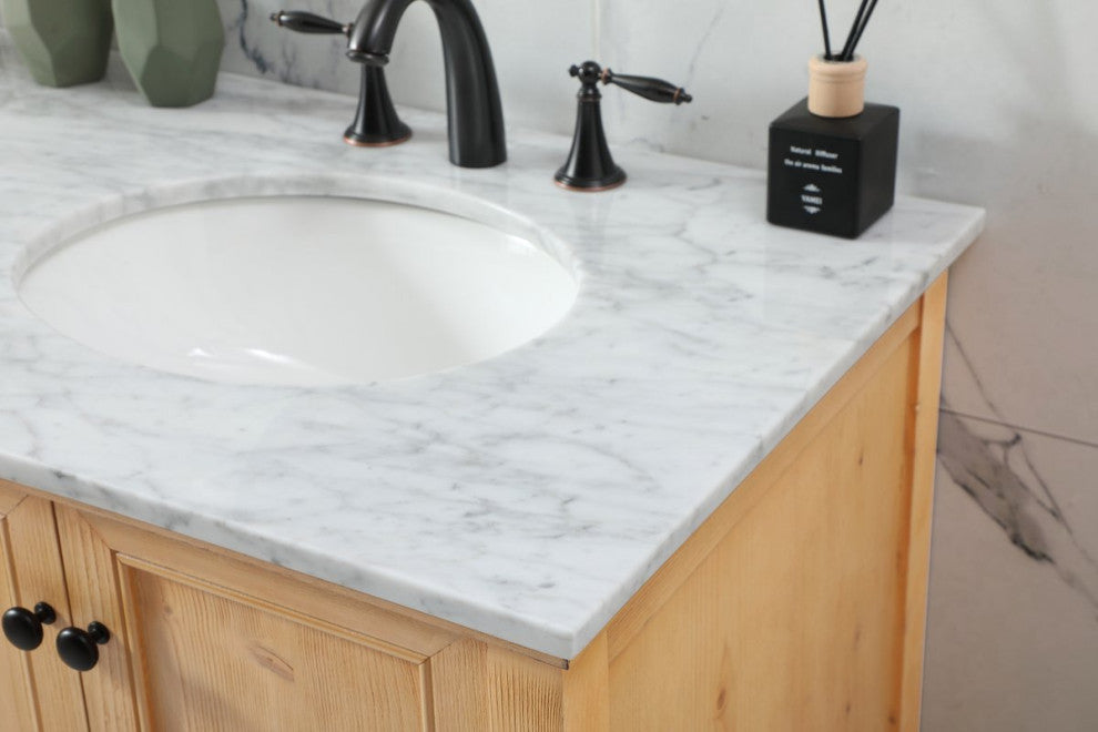 Home Living 22" Transitional Natural Wood-Light Bathroom Vanity