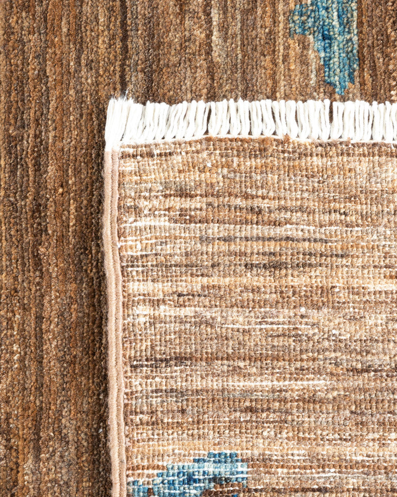 Eclectic, One-of-a-Kind Hand-Knotted Area Rug Brown, 7'10"x9'9"