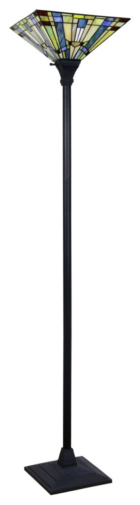 Chloe Lighting Kinsey Tiffany-Style Blackish Bronze 1- Floor Lamp 14" Shade