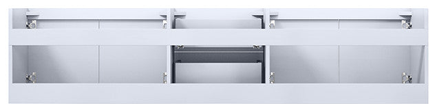 Geneva Transitional Glossy White 80" Double Vanity with 30" Led Mirrors, no Top