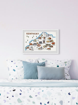 "White Kentucky Spots" Framed Painting Print, 36x24