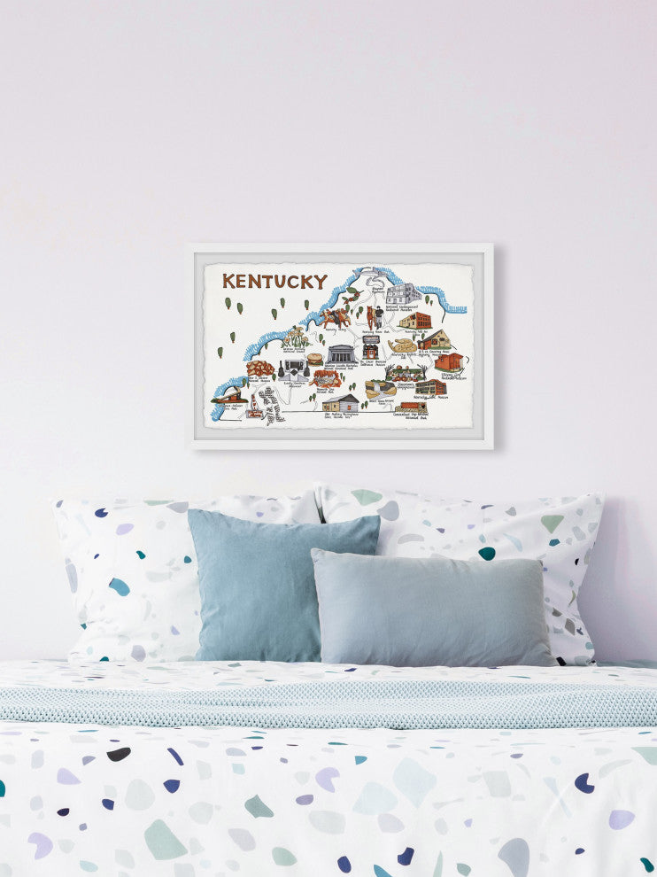 "White Kentucky Spots" Framed Painting Print, 36x24