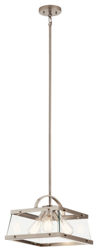 Kichler 52125CLP Three Light Pendant/Semi Flush Mount, Classic Pewter Finish