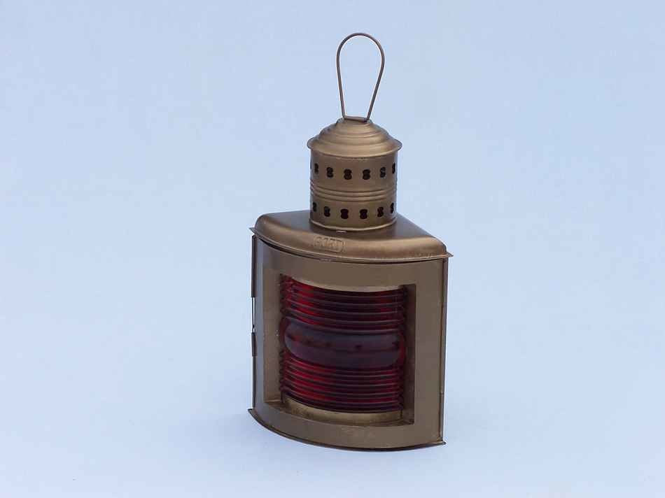 Port And Starboard Oil Lantern, Antique Brass, 17''