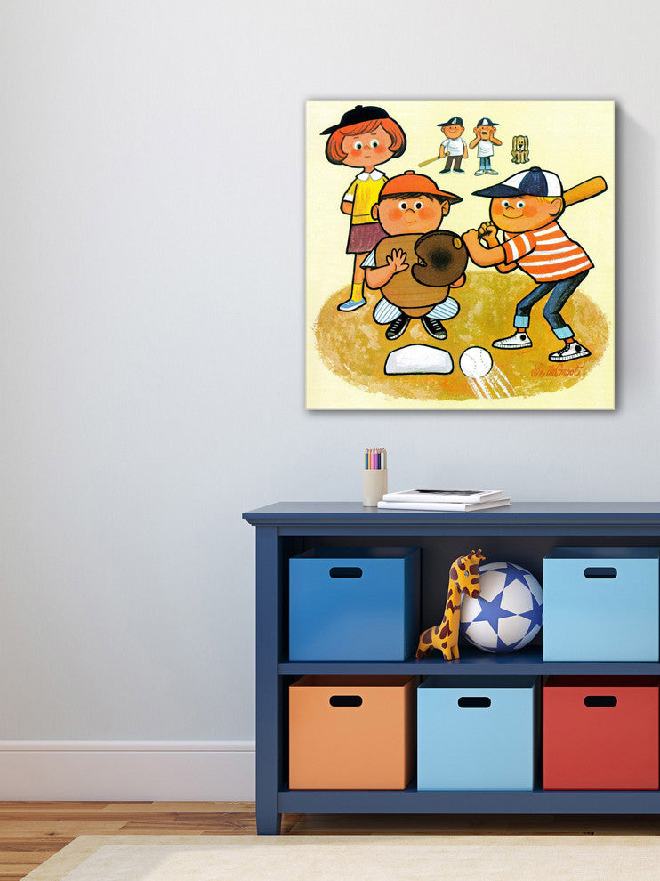 "Baseball Team" Painting Print on Canvas by Curtis