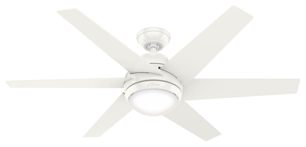 Hunter 52" Sotto Ceiling Fan With LED Light Kit and Remote, Fresh White
