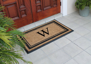 A1HC Markham Border Flocked Extra Large Monogrammed Doormat, 30"X48", W
