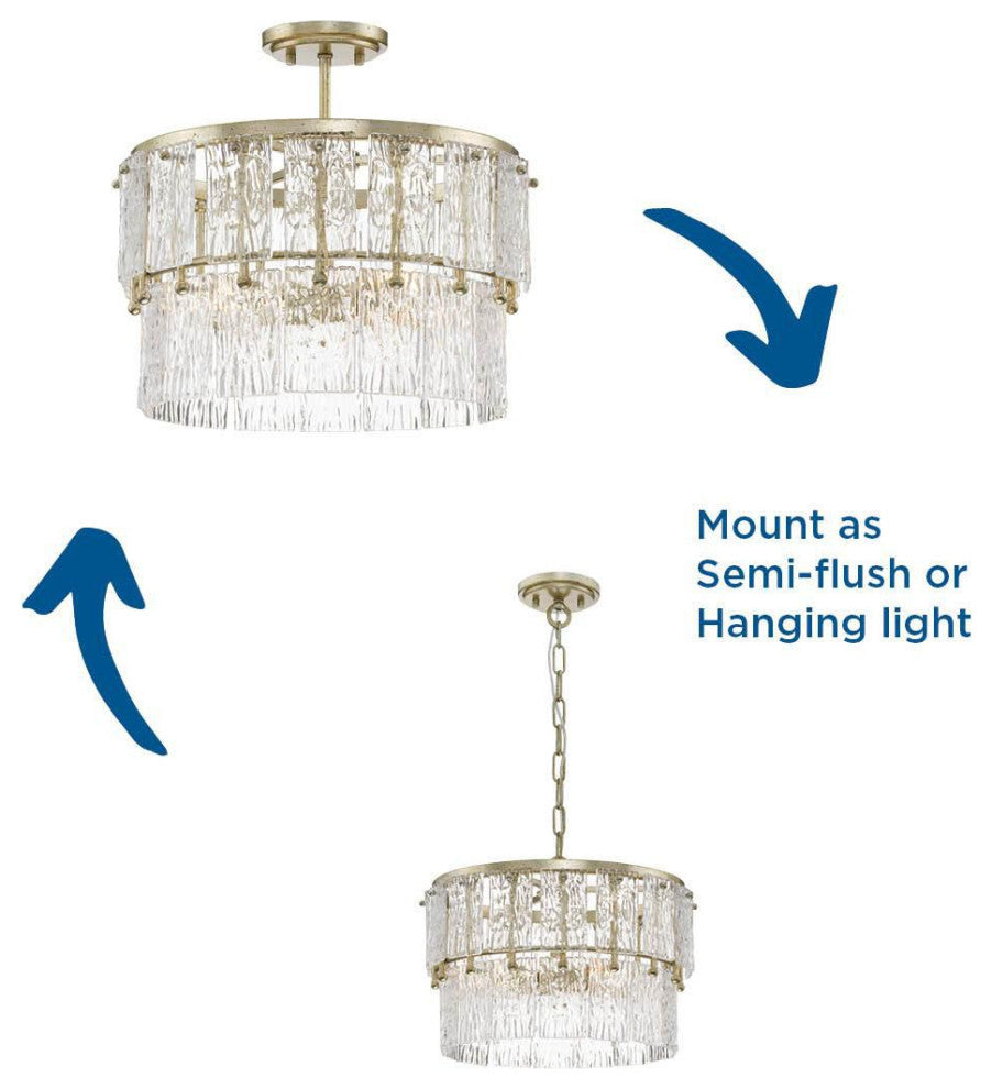 Chevall Collection 3-Light Modern Organic Pendant, Gilded Silver