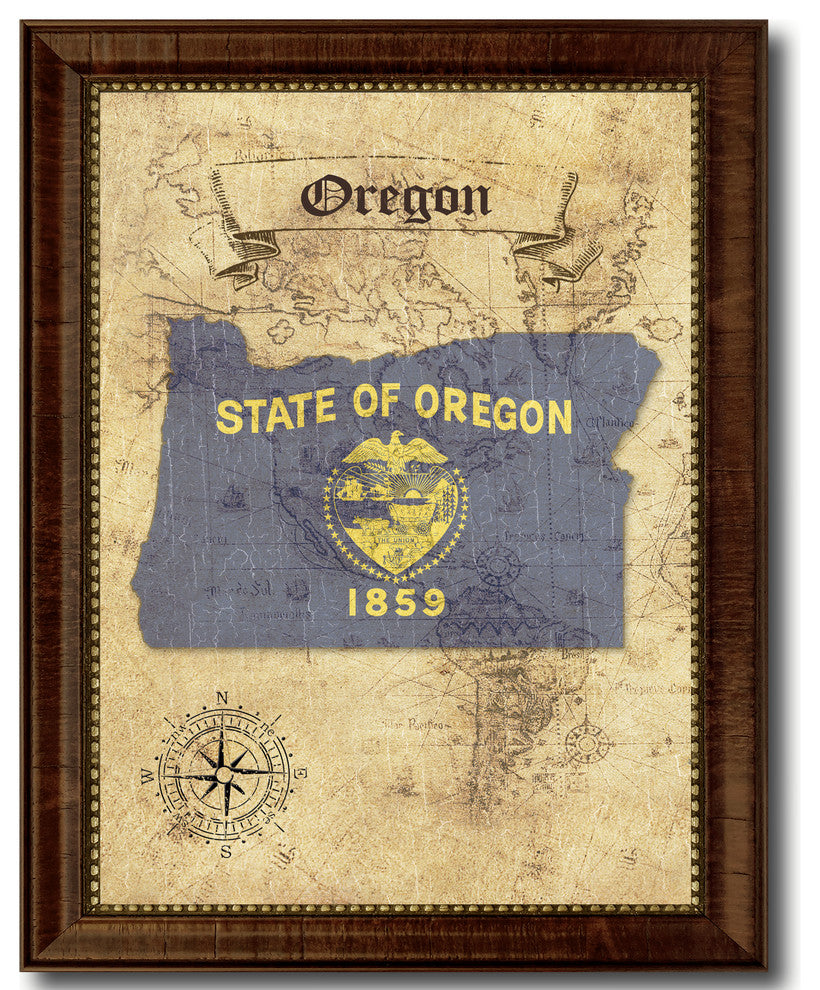 Oregon State Vintage Map, 18"x23"