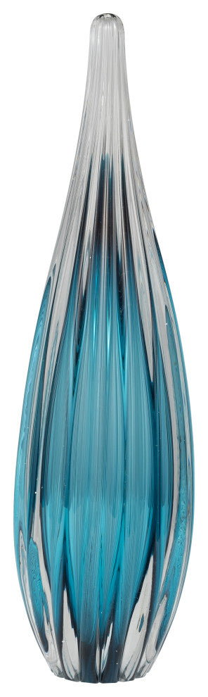 Glass, 15" Paperweight Teal