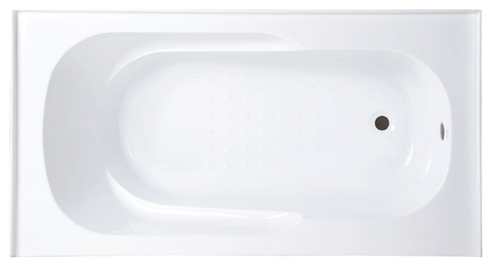 Ivy Alcove Soaking Bathtub With Apron Skirt, 60"x30", Right Hand Drain