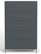 Madelyn Five Drawer Chest, Slate Gray