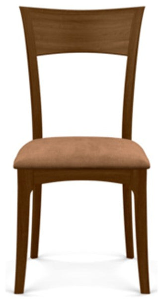 Copeland Ingrid Upholstered Sidechair, Natural Walnut, Dark Brown Microsuede