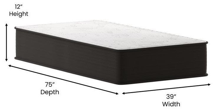 Dream 12 Inch Hybrid Mattress in a Box - -Twin