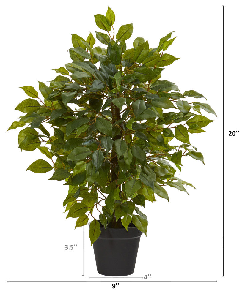 Nearly Natural 20ï¿½ Mini Ficus Artificial Tree
