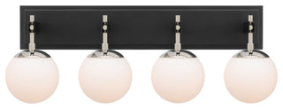 Varaluz 352B04 Allie 4 Light 30"W Vanity Light - Black / Polished Nickel