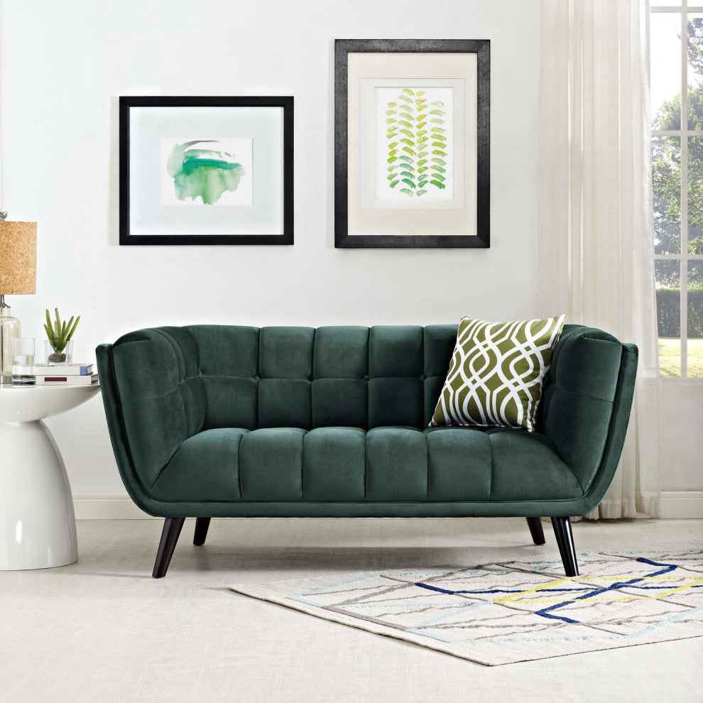 Modway Bestow Velvet Loveseat, Green