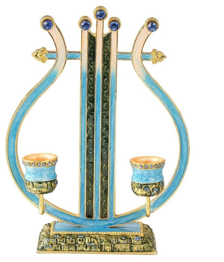Matashi Oil Candle Holders | Displays 2 Candles | Blue and Green Colors
