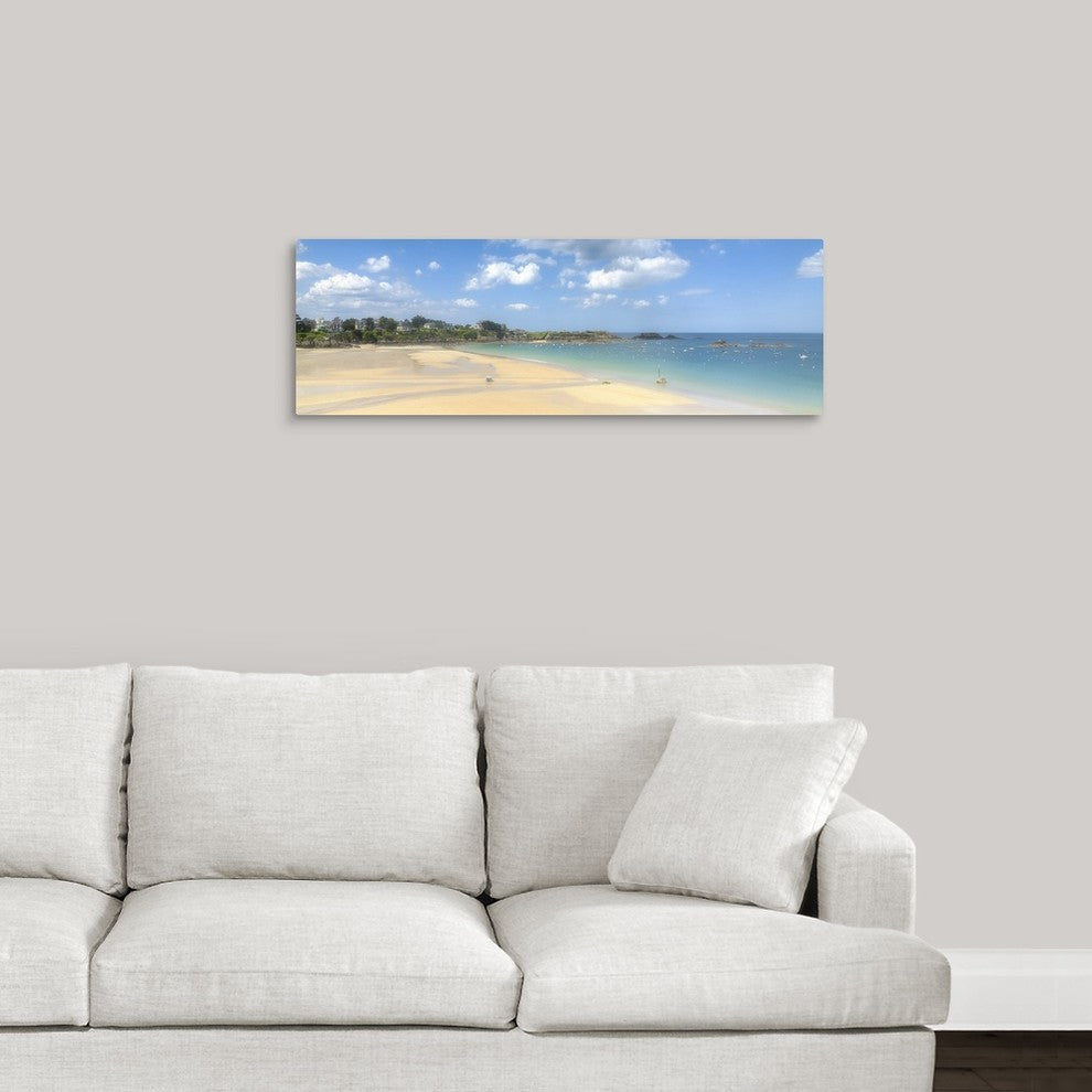 "Saint Lunaire Beach" Wrapped Canvas Art Print, 36"x12"x1.5"
