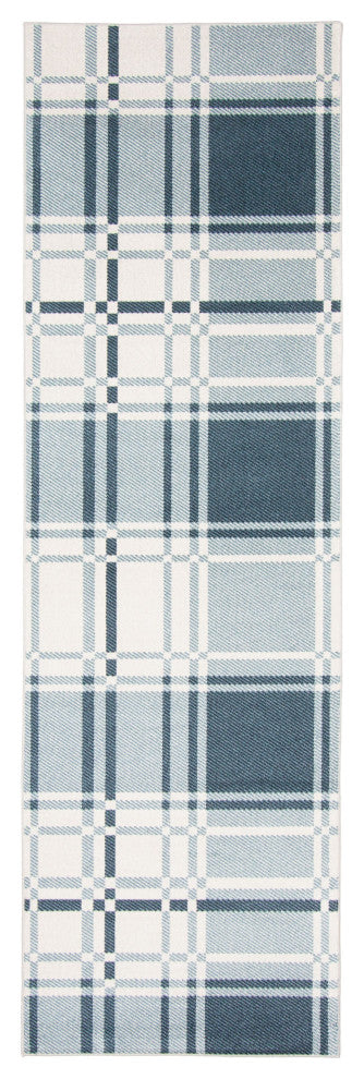 Aqua Roma Area Rug, Blue, 2'6"x8'