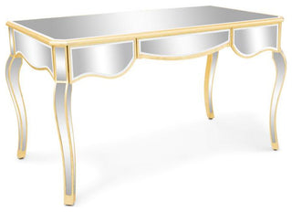 Kendall Mirrored Vanity Table, Gold