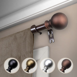 Luna Curtain Rod, Cocoa, 18-28"