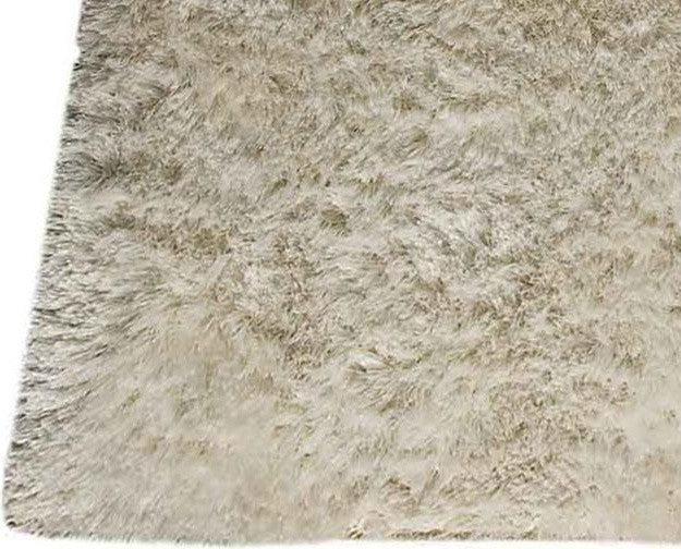 Hand Woven White Shag Area Rug