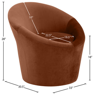 Tristan Upholstered Chair, Cognac, Velvet