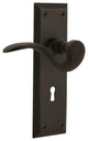 New York Plate With Keyhole Manor Lever, Oil-Rubbed Bronze, Privacy, Non-Handed