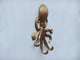 Antique Brass Wall Mounted Octopus Hooks 7"