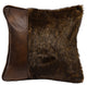 Fur pillow with faux leather, 18x18