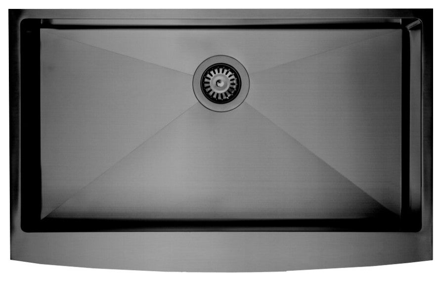 CNOX FARMSINK Stainless Steel Kitchen Sink 33"x22"x10", Black