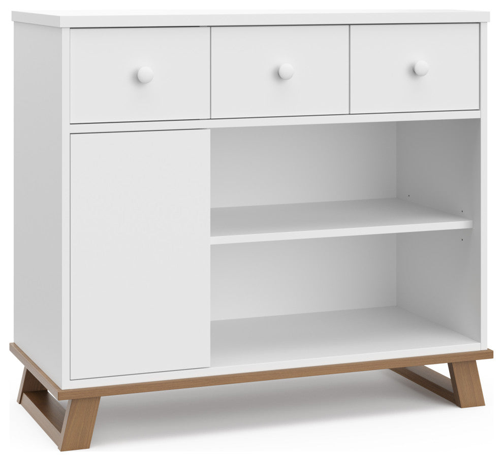 Storkcraft Modern Nursery Changing Table Dresser, Vintage Driftwood