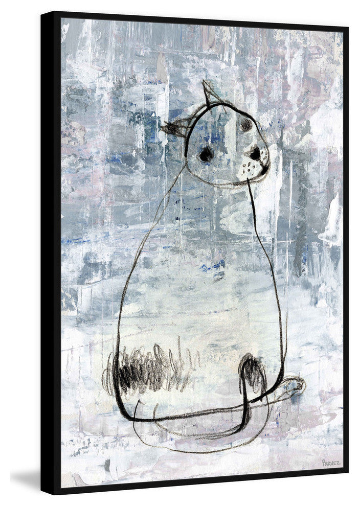 "Cat Outline" Floater Framed Painting Print on Canvas, 40"x60"