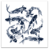 Navy Koi 24 x 24 Canvas Wall Art