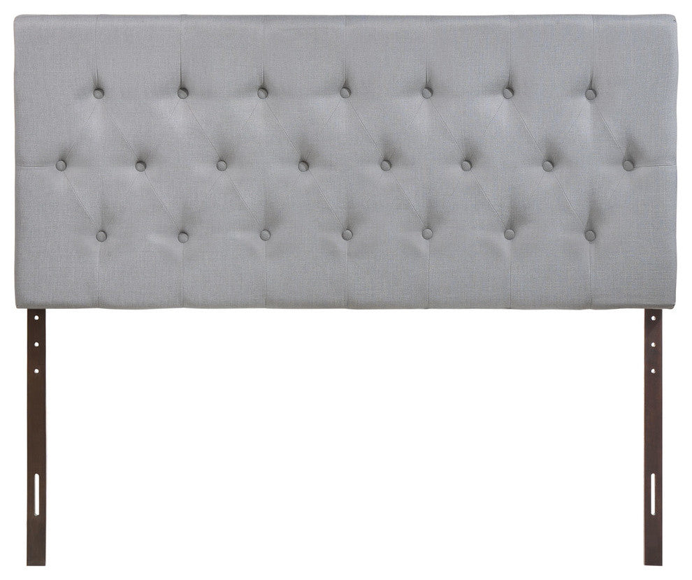 Modern Contemporary King Size Headboard, Gray Fabric