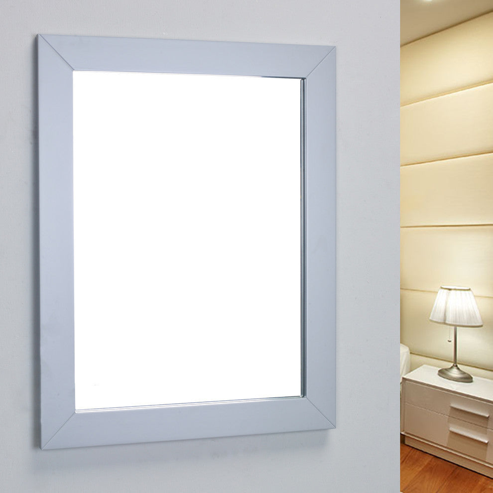 Eviva New York Bathroom Vanity Mirror Full Frame Gray 24X31 Wall Mount