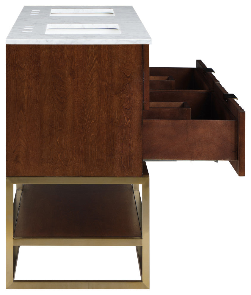 Monad Bathroom Vanity, Walnut, 60" Wide