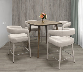 Cole 5-Piece Counter Set With Gathering Table And 4 Galway Ivory Counter Chairs