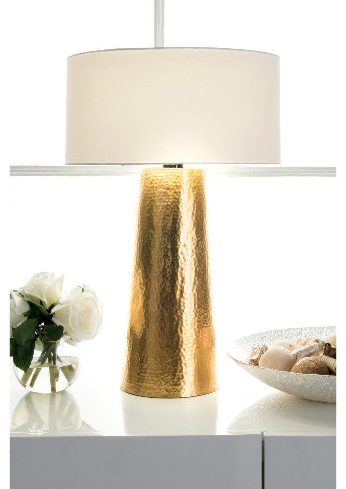 Nuloom Layla Aluminum Cotton Shade Table Lamp, 21"