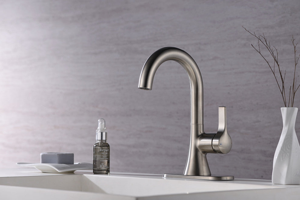 Ultra Faucets UF3800X Single Handle Bathroom Faucet, Brushed Nickel