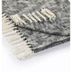 Boho Chambray Throw Blanket with Fringe, Jet Black