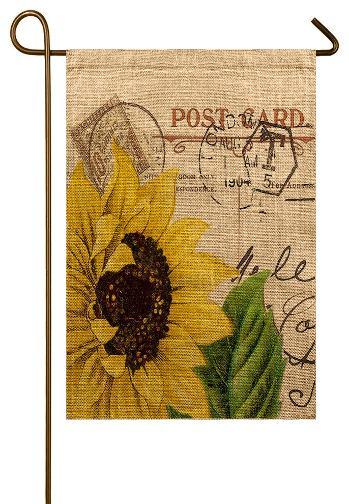 Sunflower Burlap Garden Flag