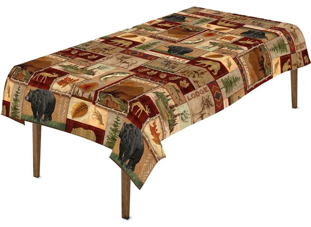 Laural Home Lodge Collage 70" X 144" Tablecloth